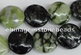 CPJ214 15.5 inches 16mm flat round green picasso jasper beads