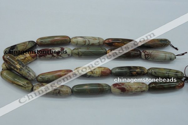 CPJ26 15.5 inches 13*40mm cylinder picasso jasper beads wholesale