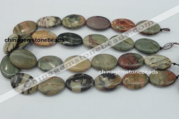 CPJ29 15.5 inches 22*30mm oval picasso jasper beads wholesale