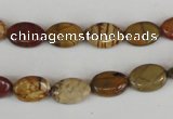 CPJ355 15.5 inches 8*12mm oval picasso jasper gemstone beads