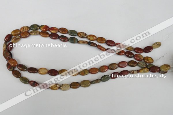 CPJ355 15.5 inches 8*12mm oval picasso jasper gemstone beads