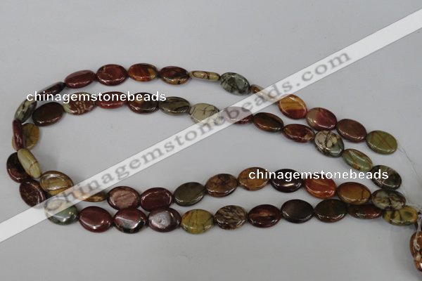 CPJ356 15.5 inches 12*16mm oval picasso jasper gemstone beads