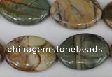 CPJ358 15.5 inches 22*30mm oval picasso jasper gemstone beads