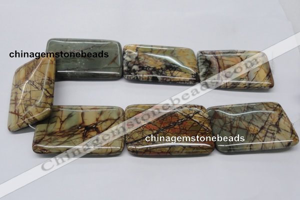 CPJ36 15.5 inches 40*60mm rectangle picasso jasper beads wholesale