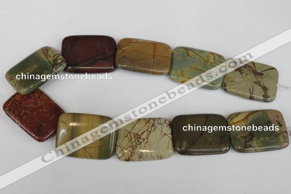 CPJ360 15.5 inches 30*40mm rectangle picasso jasper gemstone beads