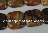 CPJ362 15.5 inches 20*20mm square picasso jasper gemstone beads