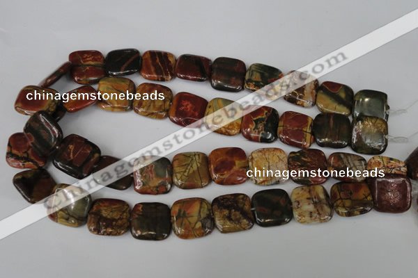 CPJ362 15.5 inches 20*20mm square picasso jasper gemstone beads