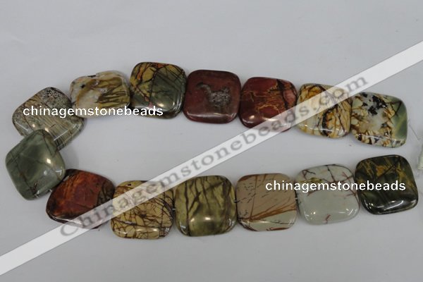 CPJ363 15.5 inches 30*30mm square picasso jasper gemstone beads