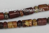 CPJ367 15.5 inches 5*8mm rondelle & 8*10mm tube picasso jasper beads