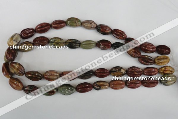 CPJ371 15.5 inches 10*18mm starfruit picasso jasper gemstone beads