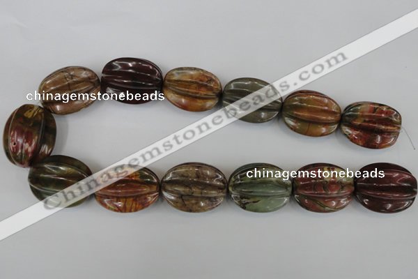 CPJ373 15.5 inches 25*32mm starfruit picasso jasper gemstone beads