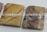 CPJ377 Top drilled 22*26mm trapezoid picasso jasper beads