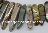 CPJ40 15.5 inches multi size wand picasso jasper beads wholesale