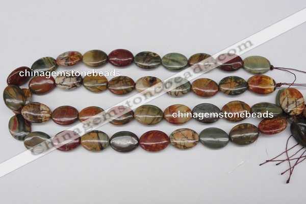 CPJ403 15 inches 13*18mm oval picasso jasper gemstone beads