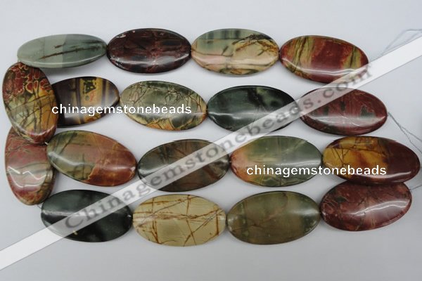 CPJ408 15 inches 25*45mm oval picasso jasper gemstone beads