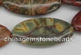 CPJ410 15 inches 20*40mm marquise picasso jasper gemstone beads