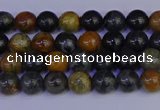 CPJ470 15.5 inches 4mm round black picasso jasper beads wholesale