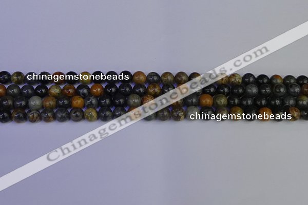 CPJ471 15.5 inches 6mm round black picasso jasper beads wholesale