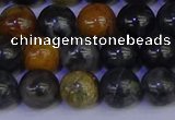 CPJ473 15.5 inches 10mm round black picasso jasper beads wholesale