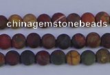 CPJ500 15.5 inches 4mm round matte picasso jasper beads wholeasle