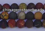 CPJ502 15.5 inches 8mm round matte picasso jasper beads wholesale