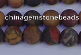 CPJ503 15.5 inches 10mm round matte picasso jasper beads wholesale