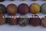 CPJ504 15.5 inches 12mm round matte picasso jasper beads wholesale