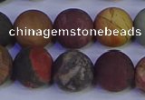 CPJ505 15.5 inches 14mm round matte picasso jasper beads wholesale