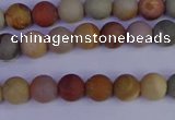 CPJ510 15.5 inches 4mm round matte polychrome jasper beads wholeasle