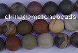 CPJ512 15.5 inches 8mm round matte polychrome jasper beads wholeasle