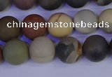 CPJ513 15.5 inches 10mm round matte polychrome jasper beads wholeasle