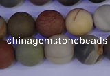 CPJ514 15.5 inches 12mm round matte polychrome jasper beads wholeasle