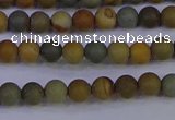 CPJ520 15.5 inches 4mm round matte wildhorse picture jasper beads