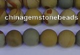 CPJ523 15.5 inches 10mm round matte wildhorse picture jasper beads