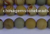 CPJ523 15.5 inches 10mm round matte wildhorse picture jasper beads