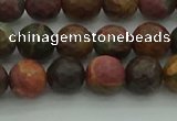 CPJ531 15.5 inches 6mm faceted round picasso jasper beads