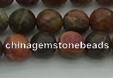 CPJ532 15.5 inches 8mm faceted round picasso jasper beads