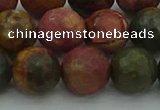 CPJ534 15.5 inches 12mm faceted round picasso jasper beads