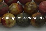 CPJ535 15.5 inches 14mm faceted round picasso jasper beads