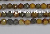 CPJ540 15.5 inches 4mm faceted round wildhorse picture jasper beads