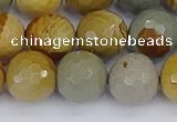 CPJ544 15.5 inches 12mm faceted round wildhorse picture jasper beads