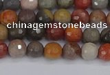 CPJ546 15.5 inches 4mm faceted round polychrome jasper beads