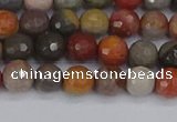 CPJ547 15.5 inches 6mm faceted round polychrome jasper beads