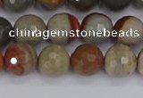 CPJ548 15.5 inches 8mm faceted round polychrome jasper beads