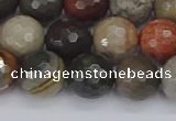 CPJ549 15.5 inches 10mm faceted round polychrome jasper beads