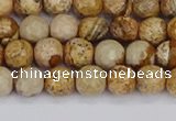 CPJ556 15.5 inches 6mm faceted round picture jasper beads