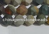 CPJ591 15.5 inches 8mm faceted nuggets matte polychrome jasper beads