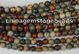 CPJ61 15.5 inches 4mm round picasso jasper gemstone beads