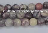 CPJ610 15.5 inches 4mm faceted round purple striped jasper beads