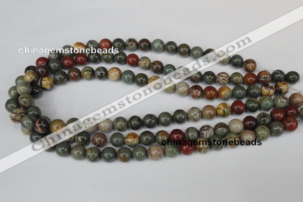 CPJ62 15.5 inches 10mm round picasso jasper gemstone beads